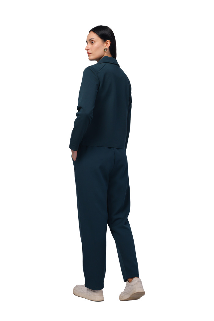 A model showcasing Women Co-ord Set in Scuba Crush Fabric thumbnail.